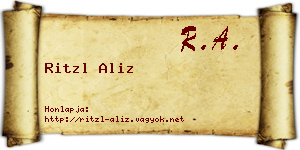 Ritzl Aliz névjegykártya